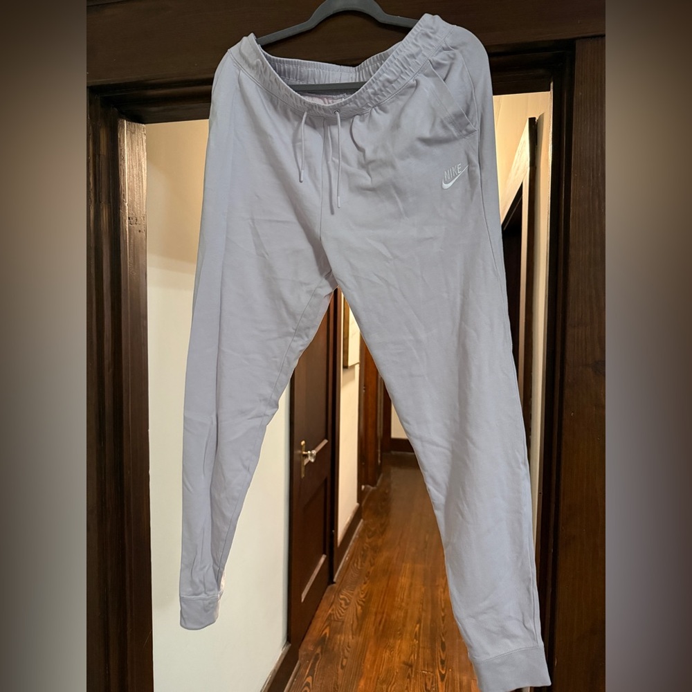 Nike Light Gray/White Jogger Sweatpants